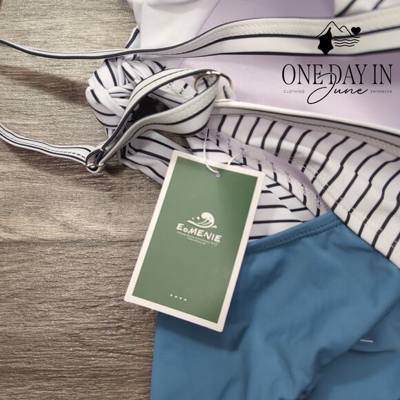 Eomenie Cross Front Cut Out One Piece Swimsuit Size L - Picture 4 of 7